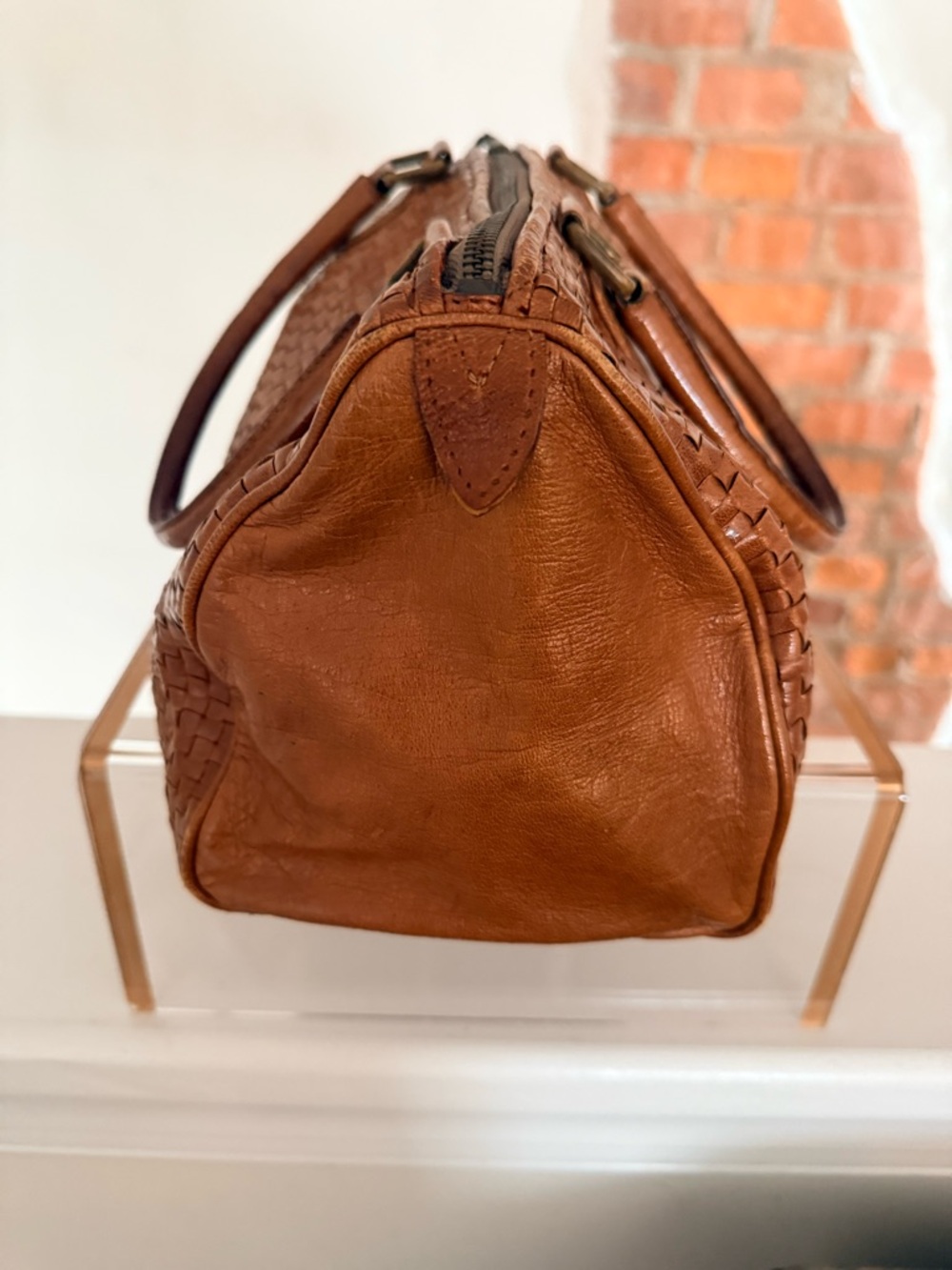 ⭐️⭐️ Rare Fendi Boston Bag - S.A.S. Roma hand-woven "intrecciato" leather design - Picture 3 of 12